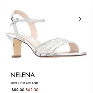 Nina Shoes Size 7.5 Silver Crystal Heel